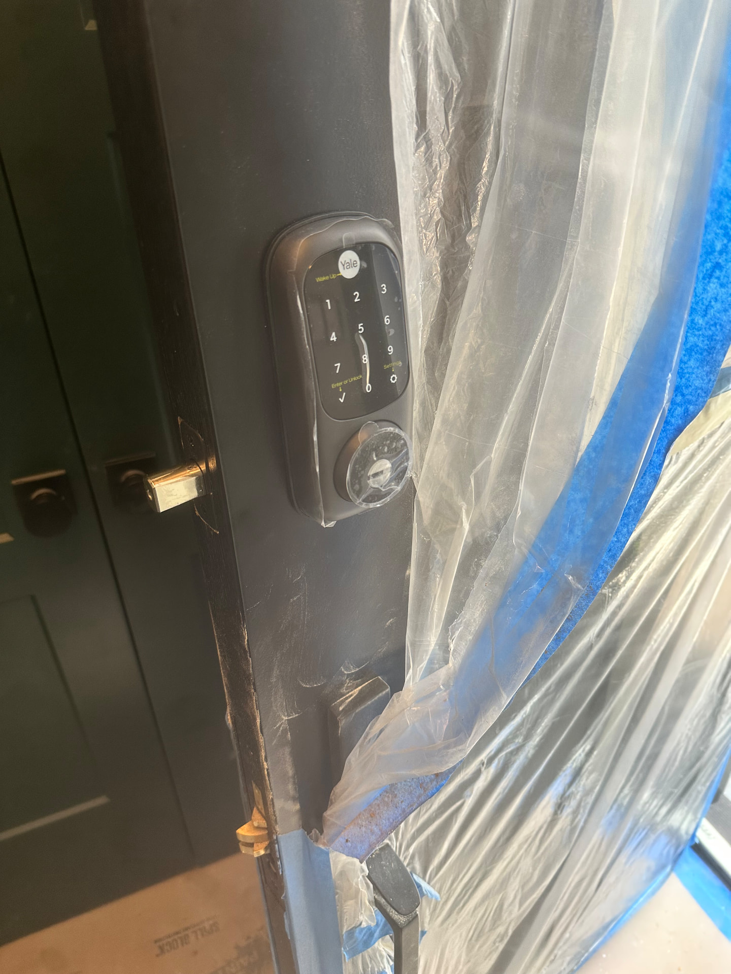 Yale keypad deadbolt installed on a front door
